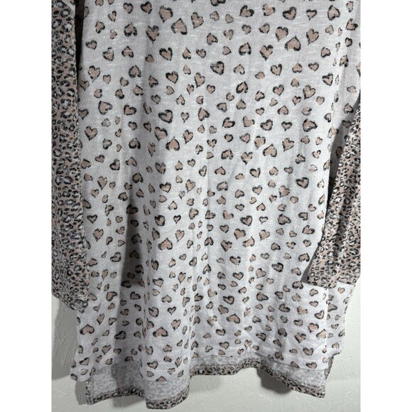 Patchington Women’s Large Tan White Leopard Print Light Knit Sweater Long Sleeve - Picture 4 of 8